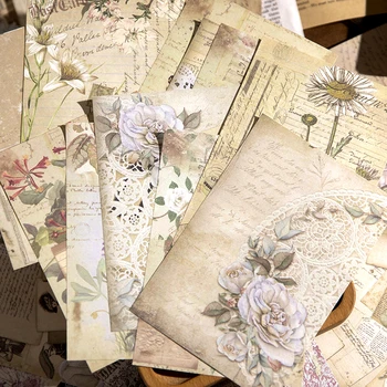 100sheets Retro Dekoratīvo Materiālu Papīra Grāmatu Vintage Rožu Vēstuli Ziedi Dokumentus Vēstnesis Piena Amatniecības Pieņemšanas