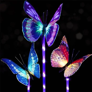 3pcs/iepak LED Saules Butterfly Garden Gaismas Multicolor Maiņa Āra Pagalmā Mauriņu Ceļš, Celiņš, Ainavu Apdare Lightings