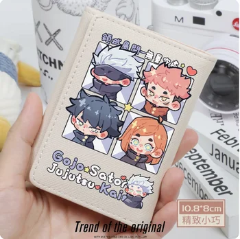 Anime Jujutsu Kaisen Pie Gojo Modes Maciņš PU Maku Karte Monētas Hasp Naudas Maiss Cosplay Dāvanu B044
