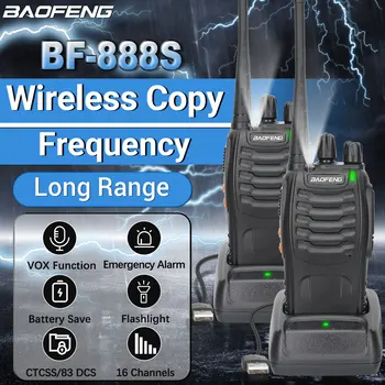 Baofeng Uzlabot BF-888S Walkie Talkie Bezvadu Kopēt Frekvenču 16 KM rādiusa Portatīvo Ham Radio Medību Raiduztvērēju USB