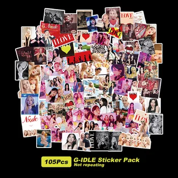 105Pcs/Set Kpop Idol (G)I-DLE Jaunais Albums es MĪLU HD Ūdensizturīgs Uzlīmes Dekoratīvās Grāmatiņa Ledusskapis Kancelejas preces Minnie Yuqi