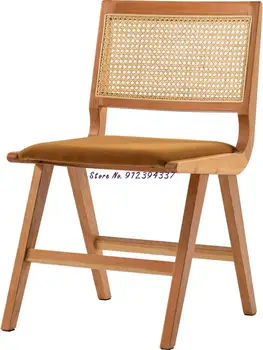 Ziemeļvalstu rotangpalmas masīvkoka krēslu Japāņu stila armless vienkārši mūsdienu sadzīves ķiršu koka ēdamistabas krēsls ins, stils, grims krēsls