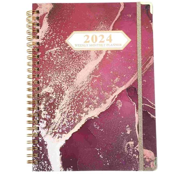Akadēmiskā Plānotājs 2024. Gadam Angļu Plānošanas Notebook Portatīvie Biroja Pad Dekoratīvās Spole Notepad Rokasgrāmata Jauno Gadu