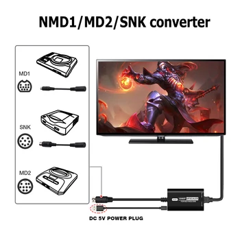 Spēļu Konsole Video Adapteri RGBS 1080 HD Video Converter, 16/9 4/3 ar Malu Attiecību Slēdzis Spēle Piederumi SEGA MD1 MD2 SNK