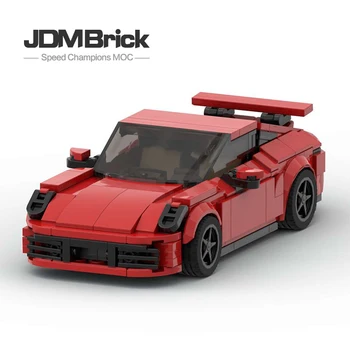 KM Roku darbs DIY Celtniecības Bloku Montāžas Komplekts 911 Turbo Ātrums 8-cell Zēns Iedvesmoja Rotaļlietas Sacīkšu Auto