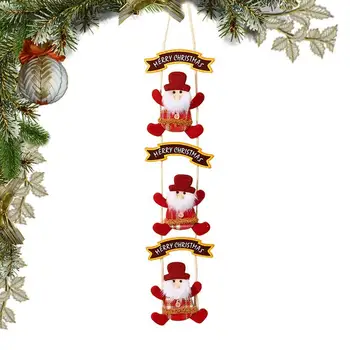 Ziemassvētku Dekori Trepju Kāpšana Santa Claus Karikatūra Kāpnes, Dekori Animācijas Ziemassvētku Sienu Apdare Kāpšanas Uz Virvju Kāpnes