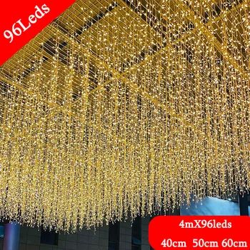 220V/110V Ziemassvētku Vainags LED Aizkaru String Gaismas Āra Svētku Apgaismojums Dārza Iela Apdare, Kāzu Dekori