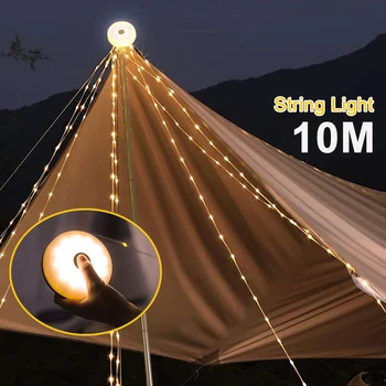 LED String Āra Apgaismojums Dārza Telts String Gaismas Ūdensizturīgs Lādējams Atmosfēru Gaismu Ziemassvētku Eglīte Apdare