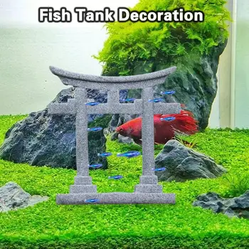 Akvāriju Rotājumu Simulācijas Torii Vārti Japāņu Šinto Torii Vārti Zivju Tvertnes Rotājumu Miniatūras Svētnīca Modeli Ainavu Japāna