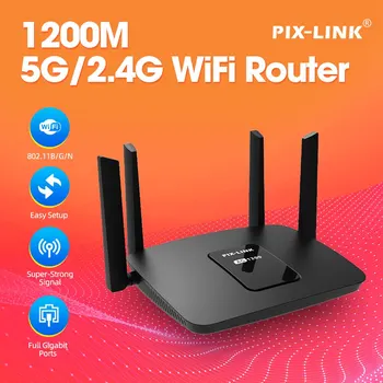 PIX-LINK-AC06 Wi-Fi Router, Bezvadu Internets, 1200Mbps Dual Band Gigabit Mājas Maršrutētāju, Gigabit LAN Porti, kas Atbalsta Gue