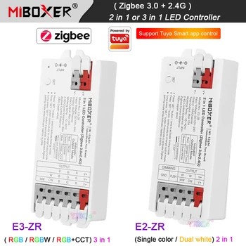Miboxer Zigbee 3.0+2.4 G 2 in 1 (Viena krāsa/Dual white) LED Sloksnes, lentes Kontrolieris 3 in 1 (RGB/RGBW/RGBCCT) Gaismas Indikators Reostats