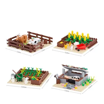 MOOXI Saimniecību Kopums Pārdošanas Cowshed Pigpen Druva Burkānu Lauks, Celtniecības Bloki Rotaļlieta Bērniem, Dāvanu Četri-in-one Modelis MOC0001-0004