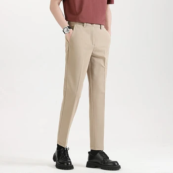 DELIY Rudens Luksusa Vīriešu Bikses Biznesa Gadījuma Uzvalku Bikses korejas Slim Taisnas Bikses, Dizaineru Apģērbi