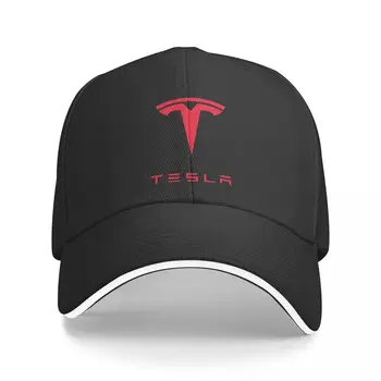 Tesla Sarkano Logotipu Beisbola Cepure Piederumi Retro Snapback Cepure (Unisex) Ikdienas Visas Sezonas Ceļojumu