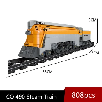 CO 490 Retro Tvaika Vilciena Modeli KM Gadsimta Industriālā Revolūcija Sērijas Celtniecības Bloki Rotaļlietas Pilsētas Ķieģeļi Saderīgs Ar LEGO