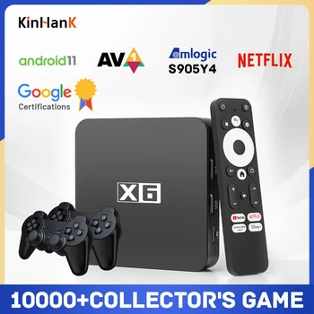 Super Konsoles x6 Google Sertificēto Smart TV Kastē Retro Spēļu Konsoli ar 10000+ Spēles PSP/PS1/NVE/Support DCNETFLIX AV1 Dolby