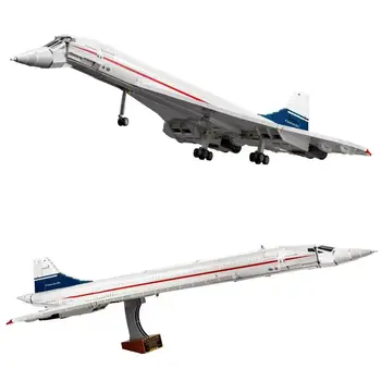 JAUNU 10318 Airbus Concorde Ēkā Komplekta Pasaulē pirmā virsskaņas pasažieru lidmašīna Aviācijas Space Shuttle Bloki, Ķieģeļu Izglītības Rotaļlieta Mazulis