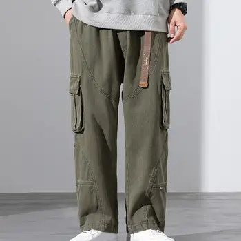 Multi Kabatas Kravas Bikses Vīriešu Streetwear Hip Hop Biksēm Elastīgs Viduklis Harēma Potītes Garuma Bikses Aukliņu Vīriešiem Gadījuma Bikses
