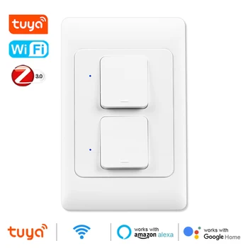 WiFi/ZigBee Tuya Smart Sienas Slēdzi NAV Neitrālo Vadu Izvēles Smart Gaismas Slēdzi Fizisko Spiediet Pogu slēdzis Google Home Alexa