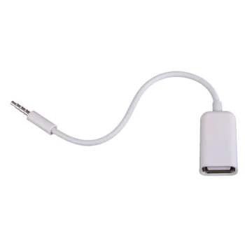 USB Sievietes AUX 3.5 mm Male Jack Plug Audio Converter Adapteris Datu Kabeli