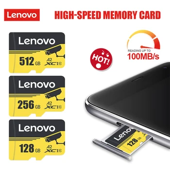 Lenovo SD Karte 64GB, 128GB un 256 gb Flash Atmiņas Kartes A1 V30 U3 Class 10 ātrgaitas Micro TF Video Karti, Telefona Slēdzis Kameras