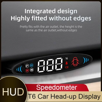 HD T6 Auto Head-up Displejs Slēptās Gaisa Kodu Tabulas Auto HUD Spidometrs Ar ātruma pārsniegšanu Signālu Ieslēgtu Gaismas ātruma pārsniegšanu Signalizācijas Elektronikas