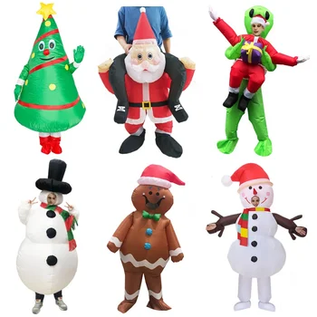 Ziemassvētku Eglīte, Sniegavīrs Santa Claus Piepūšamās Kostīmi Uzvalks Cosplay Modes Puse Kleita Halloween Kostīmu Vīriešu Sieviešu