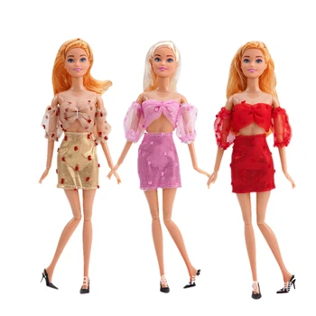 1set Jaunu Modes Sexy Kleita Vakara Svārki Par 1/6 Lelle Puse Drēbes Par Barbie Lelle Saģērbt Piederumi Meitenes Dzimšanas dienas Dāvanas