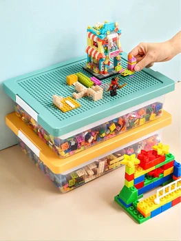 Celtniecības Bloki Uzglabāšanas Kaste Liela Jauda Lego-Saderīgu Uzglabāšanas Tvertnes Paaugstināma Dažādi Daļām Konteineru Klasifikācija
