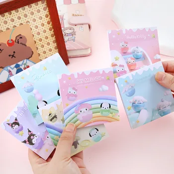 5/10/20pcs Kawaii Sanrio Anime Hello Kitty Kartes Pochacco Kanēļa Roll Studentu Atmiņa piezīmju Grāmatu Birojs Ziņu Uzlīmi, Memo