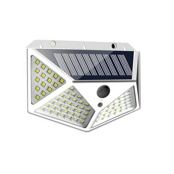 Saules Gaismas 1/2/4GAB Āra 100 LED Sienas Lampa PIR Kustības Sensoru Lampas Ūdensdrošs LED Apgaismojums Dārza Iela Apdare