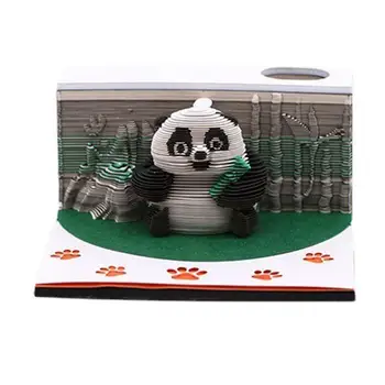 Omoshiroi Bloķēt 3D Notepad Mini Panda Papīra Paraugs Memo Pad Bloķēt Norāda, Biroji, Papīrs Piezīmēm Ziemassvētku un Dzimšanas dienas Dāvana