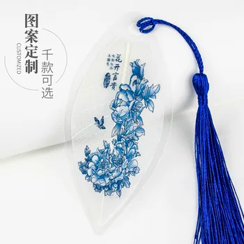 Radošā vēnu grāmatzīmi Ķīniešu glezniecības zilā un baltā porcelāna Lapu Ķīniešu stilā skaistu radošās amatniecības dāvanas